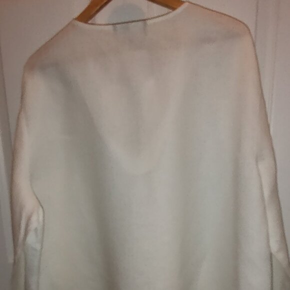 JONES NEW YORK SIGNATURE WOMAN LINEN TUNIC 3/4 SLV BEADED WHITE SIZE 3X - Picture 2 of 7